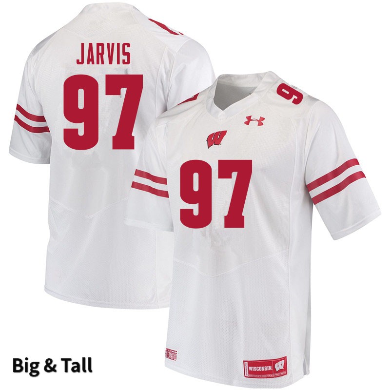 Wisconsin Badgers Men's #97 Mike Jarvis NCAA Under Armour Authentic White Big & Tall College Stitched Football Jersey GF40U53BR